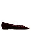 René Caovilla Rene Caovilla Rubino Velvet Morgana Embellished Ballet Flats
