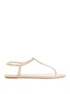 René Caovilla Diana Crystal-embellished Flat Sandals In Nude & Neutrals