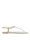 René Caovilla Diana Ivory Sandal With Gold And Silver Crystals 10 In Silver