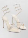 René Caovilla Sandal Open Toe Thin Sole Spiral Strap In Neutral
