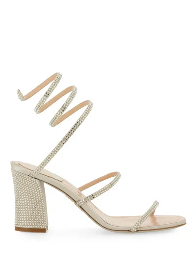 René Caovilla Rene Caovilla Sandal With Rhinestones In Gold