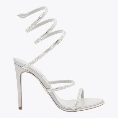 René Caovilla Cleo Crystal-embellished Satin Sandals In White