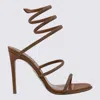René Caovilla Womens Cleo Ii 105 Crystal-embellished Leather Heeled Sandals Brow In Brown