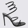 René Caovilla Suede Cleo Sandals 105 In Black
