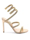 René Caovilla Round-headed High-heeled Sandals In Brown
