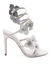 René Caovilla Round-headed High-heeled Sandals In Silver
