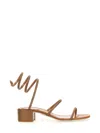René Caovilla Rene Caovilla Cleo Crystal-embellished Sandals In Beige
