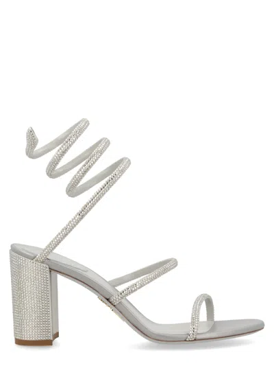René Caovilla Cleo Crystal-embellished Sandals In Silver