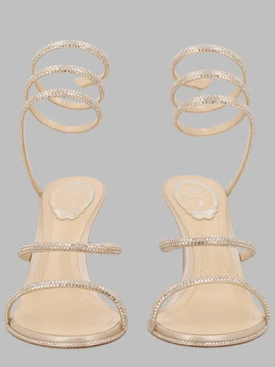 René Caovilla Rene` Caovilla Cleo Heeled Sandals With 8 Cm Heel In Neutral