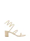 René Caovilla Rene Caovilla Embellished Fabric Cleo Sandals In Gold