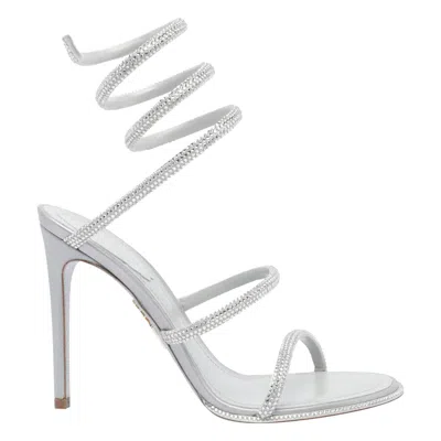 René Caovilla Sandals Silver In White