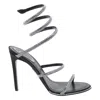 René Caovilla Round Toe High Heel Sandals In Metallic