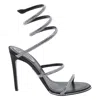 René Caovilla Round Toe High Heel Sandals In Black