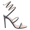 René Caovilla Womens Black Minimal Cleo 105 Spiral-strap Leather Heeled Sandals In Black