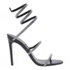 René Caovilla Round Toe High Heel Sandals