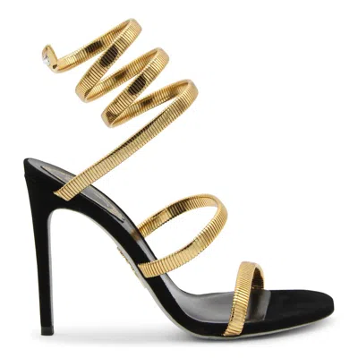 René Caovilla Juniper 110mm Coiled-strap Suede Sandals In Gold