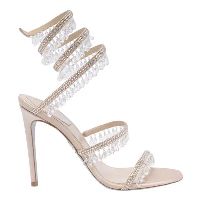René Caovilla Embellished Chandelier Sandals 105 In Silver