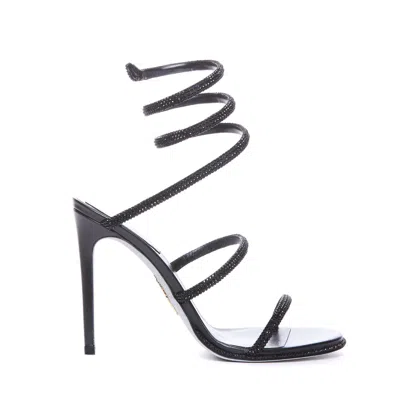 René Caovilla Cleopatra 105mm Suede Sandals In Black