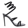 René Caovilla Rene Caovilla Womens Black Juniper 105 Coiled-strap Leather Heeled Sandals In Black