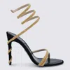 René Caovilla Sandals Blacks And Greys In Gold