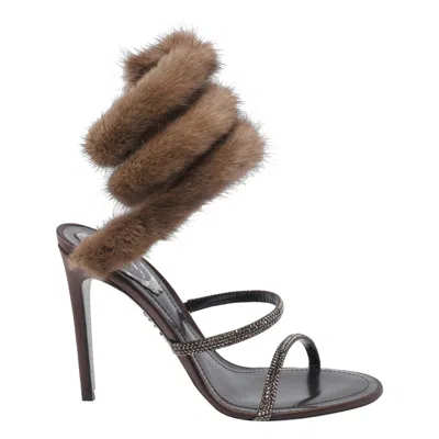 René Caovilla Strappy Open Toe Heeled Sandals In Multi