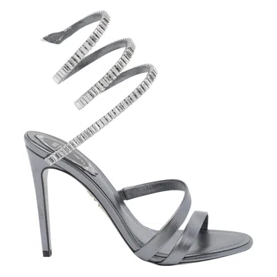 René Caovilla Round-toe High-heeled Sandals In Gray