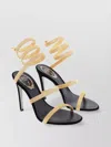René Caovilla Sandals Heel Brass Detail In Gold