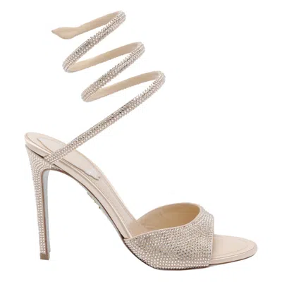 René Caovilla Round-toe High-heeled Sandals In Brown