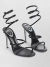 René Caovilla Sandals Open Toe Thin Sole Spiral Strap In Black