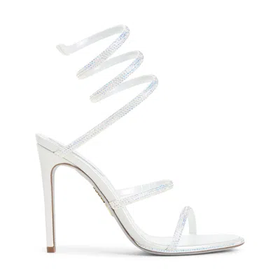 René Caovilla 105mm Cleo Spiral-embellished Satin Sandals In White
