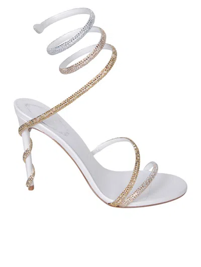 René Caovilla Margot Sandals In White Leather