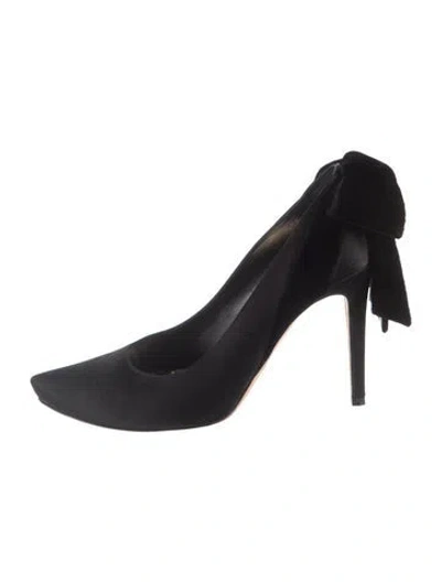 Pre-owned René Caovilla Satin Bow Accents Pumps In Blue