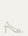 René Caovilla Satin Braided-strap Sandals With Strass Detailing