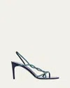 René Caovilla Satin Braided-strap Sandals With Strass Detailing