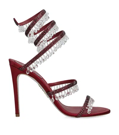 René Caovilla Satin Chandelier Heeled Sandals 105