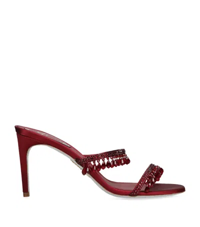 René Caovilla Satin Chandelier Mules 80