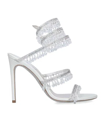 René Caovilla Satin Chandelier Sandals 105 In Grey
