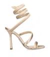 René Caovilla Satin Cleo Heeled Sandals 105 In Beige
