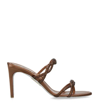 René Caovilla Satin Crystal Sandals 80