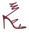 René Caovilla 110mm Crystal-embellished Sandals In Burgundy