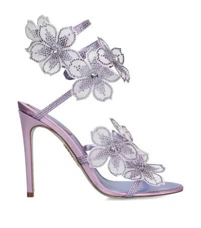 René Caovilla Satin Floral Cleo Sandals 105 In Multi