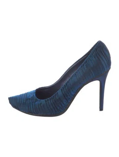 Pre-owned René Caovilla Satin Patterned Pumps In Blue