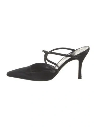 Pre-owned René Caovilla Satin Pumps In Black