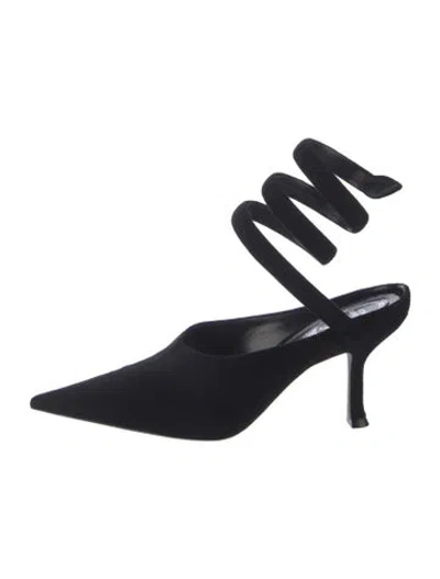 Pre-owned René Caovilla Satin Pumps In Black