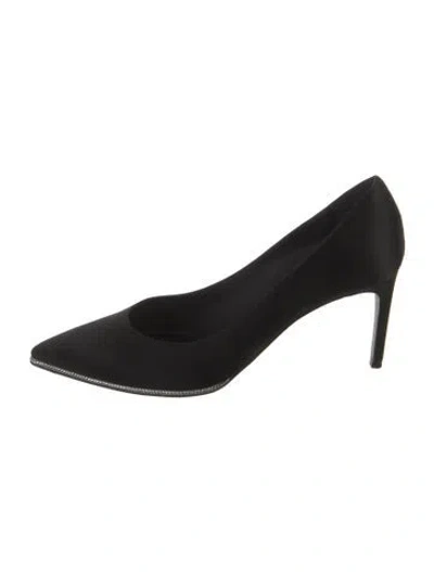 Pre-owned René Caovilla Satin Pumps In Black