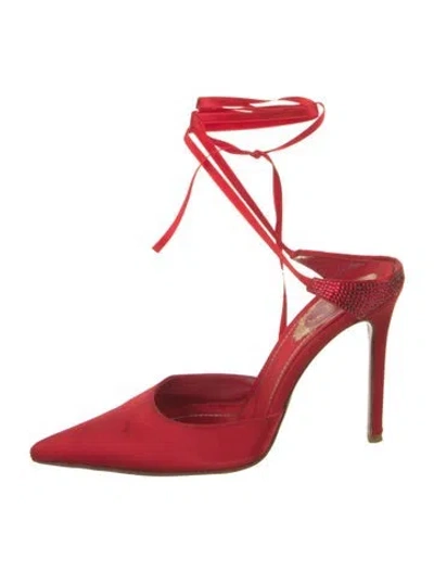 Pre-owned René Caovilla Satin Pumps In Red