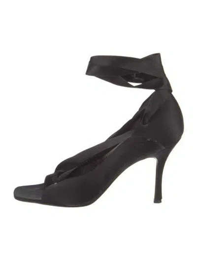 Pre-owned René Caovilla Satin Sandals In Gray