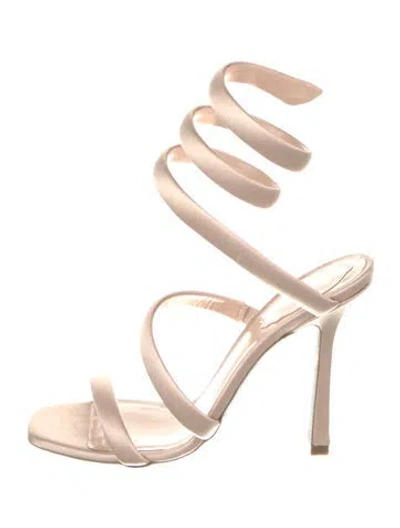 Pre-owned René Caovilla Satin Sandals In Neutral