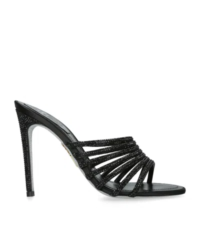 René Caovilla Satin Strappy Mules 105