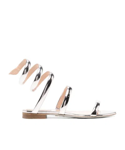 René Caovilla Serpente Metallic-finish Sandals In Multi
